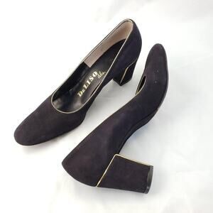 DeLiso Debs Vintage Block Heels w/ Gold Trim